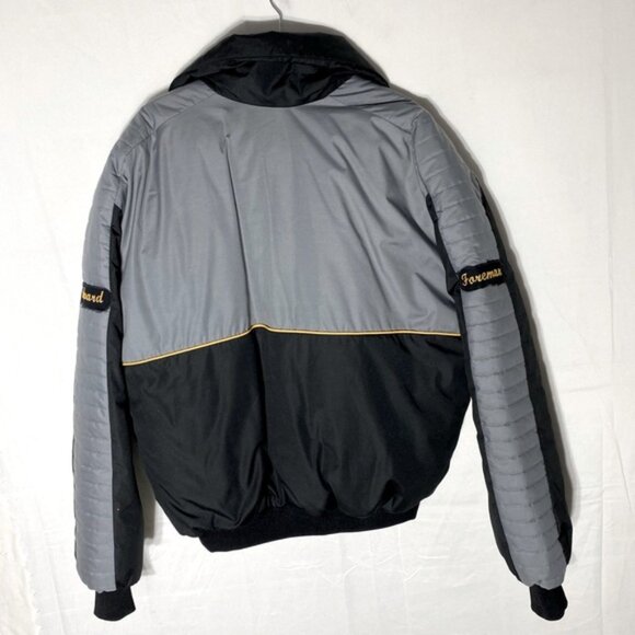 Vintage Alberta Transport Foreman Bomber Style Black Grey Winter Coat XXL - Picture 2 of 16